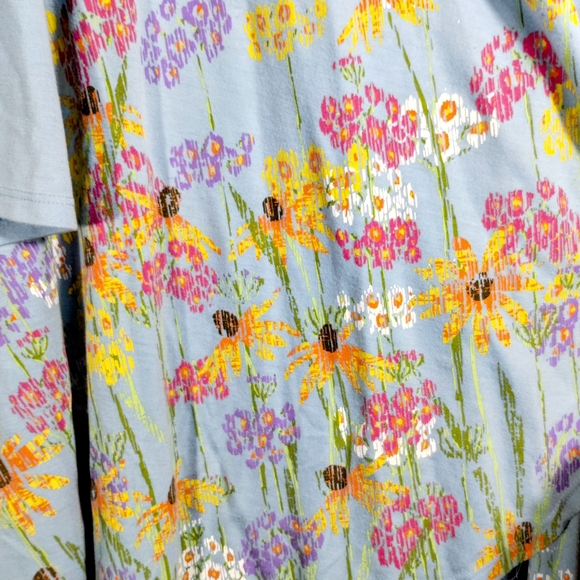 A Walk In The Park Blue Floral Open Front Kimono Cardigan Coastal Grandma Spring - Picture 3 of 9